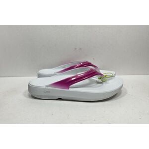 Oofos OOlala Luxe Sandal Women's Size 10 White Pink New‎ Recovery Flip Flops